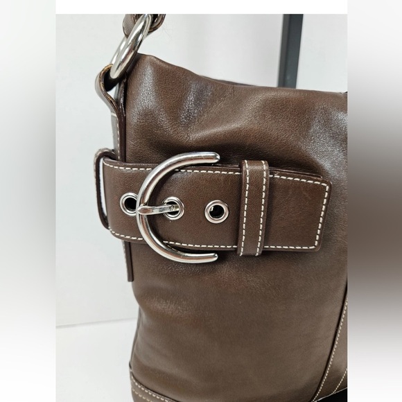 Coach Chocolate Brown Leather Shoulder Bag - Picture 7 of 16
